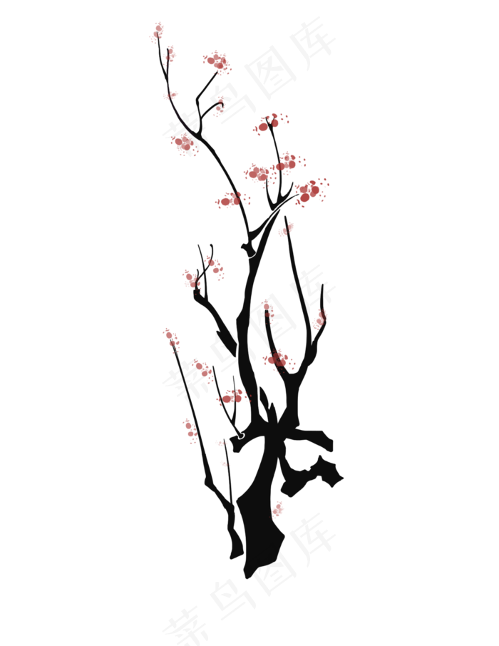 梅花中国风植物水墨(2550X3300(DPI:300))psd模版下载