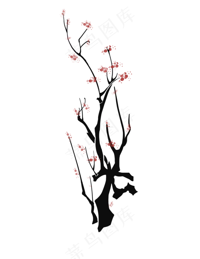 梅花中国风植物水墨(2550X3300(DPI:300))psd模版下载