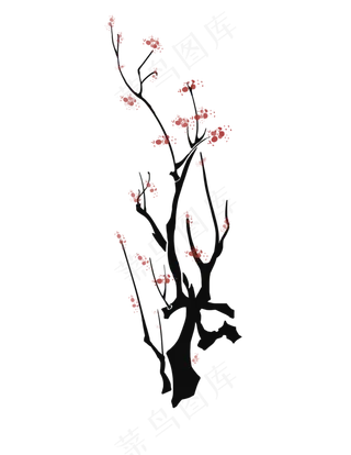 梅花中国风植物水墨
