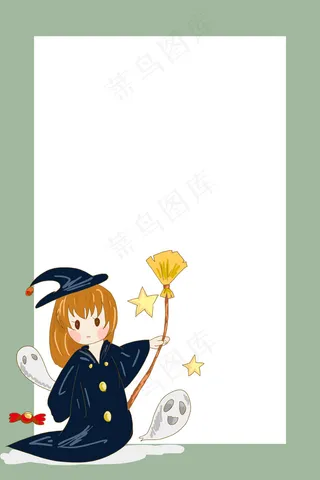 绿色创意手绘万圣狂欢夜PSD分层H5