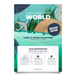 带照片的旅游促销宣传单,DM传单