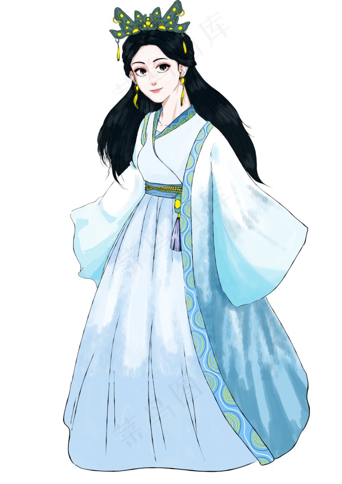 七夕节神话人物织女仙子(2480X3508(DPI:300))psd模版下载