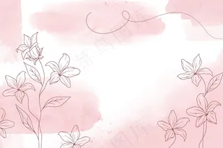 水彩复制空间背景与花卉