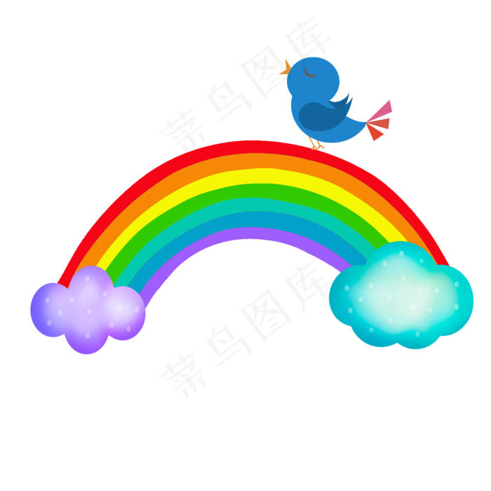 儿童节卡通彩虹云朵,免抠元素