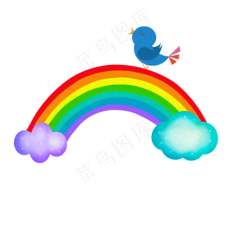 儿童节卡通彩虹云朵,免抠元素