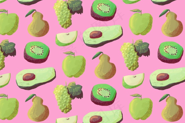 鳄梨水果图案