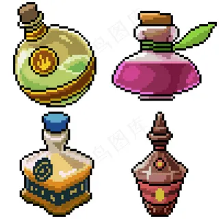 像素艺术套装独立酒瓶