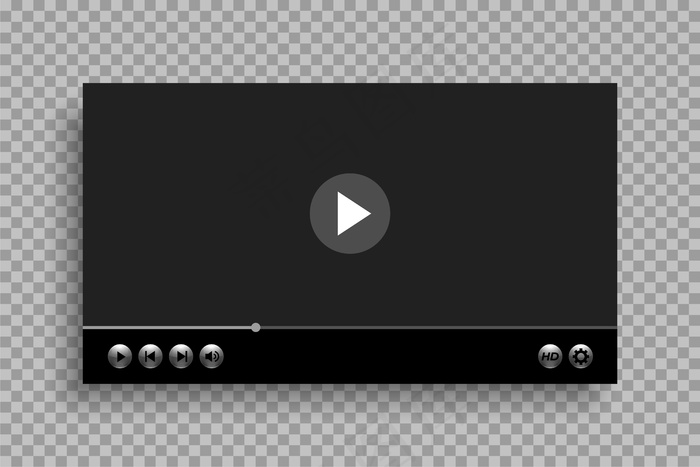 有光泽按钮设计的视频播放器模板