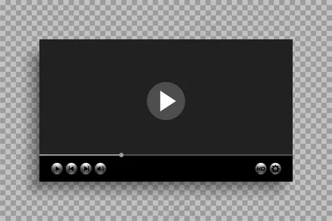 有光泽按钮设计的视频播放器模板