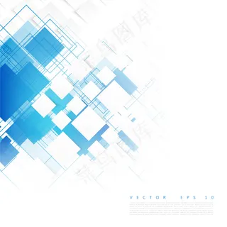 矢量蓝色方块。抽象背景。