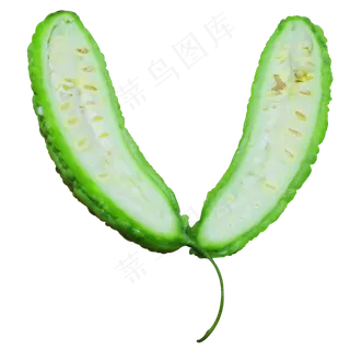 对半切开的苦瓜