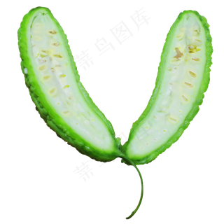 对半切开的苦瓜