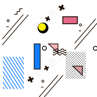 孟菲斯风格时尚潮流几何点线面背