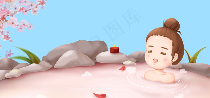 冬季极简风温泉banner(1920*900px 	       )psd模版下载
