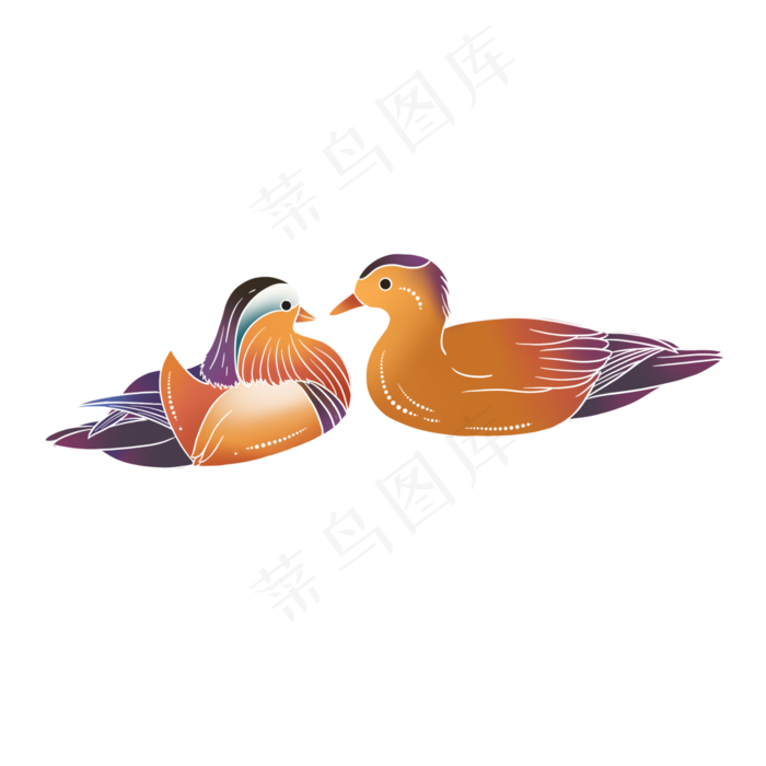 七夕情人节国潮风鸳鸯