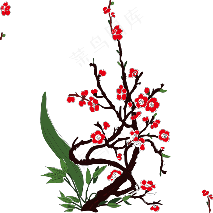 手绘中国风梅花可商用元素