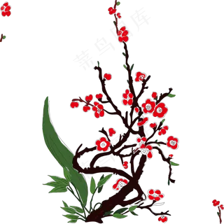 手绘中国风梅花可商用元素