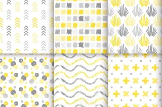 黄灰色手绘图案集主题