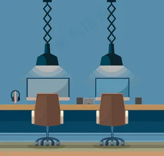 网吧现代装修。还有一盏漂亮的大灯。