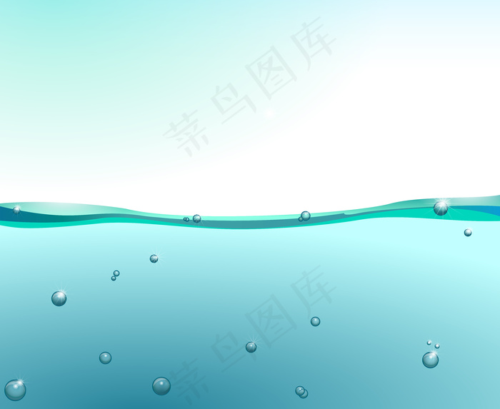 带气泡的绿色水的切片厚度eps,ai矢量模版下载