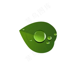 白露清爽绿叶露珠矢量元素