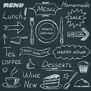 黑板菜单设计元素集