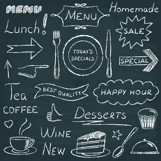 黑板菜单设计元素集