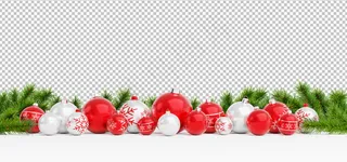 剪下红白相间的圣诞球