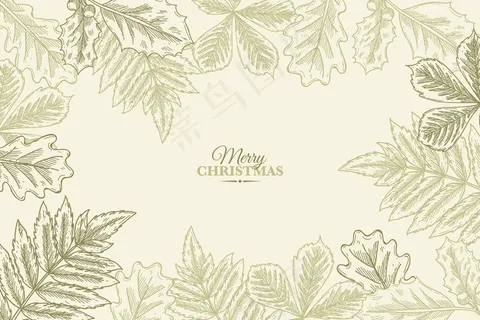 复古圣诞树枝背景