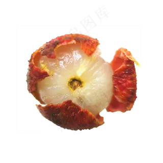 拨开的新鲜荔枝