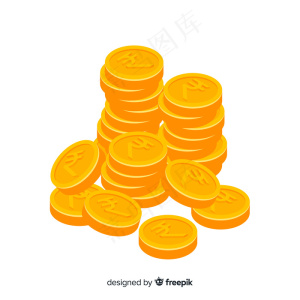 印度卢比金币堆