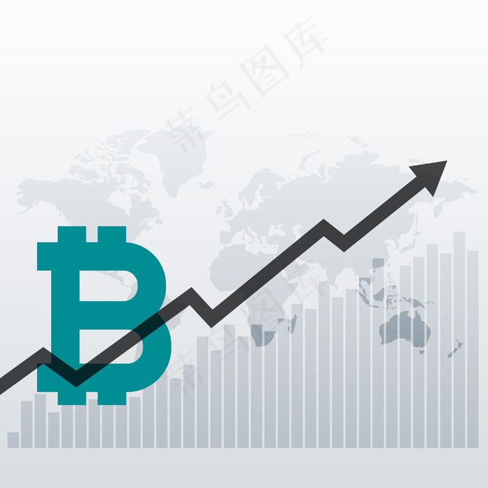 比特币上行增长图设计背景eps,ai矢量模版下载