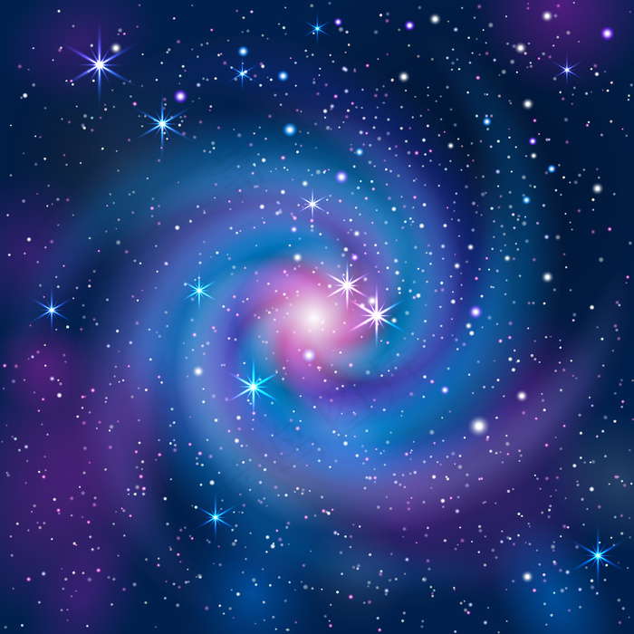 银河系和星星的彩色背景