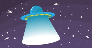 太空中不明飞行物的矢量图解