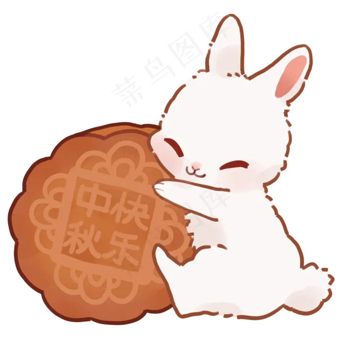 中秋喜欢月饼的玉兔(2100X2100(DPI:300))psd模版下载