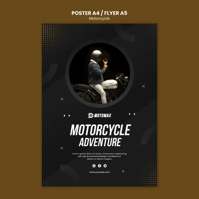 摩托车冒险海报设计psd模版下载