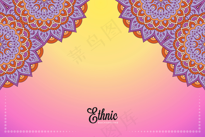 金色矢量豪华装饰曼荼罗设计背景