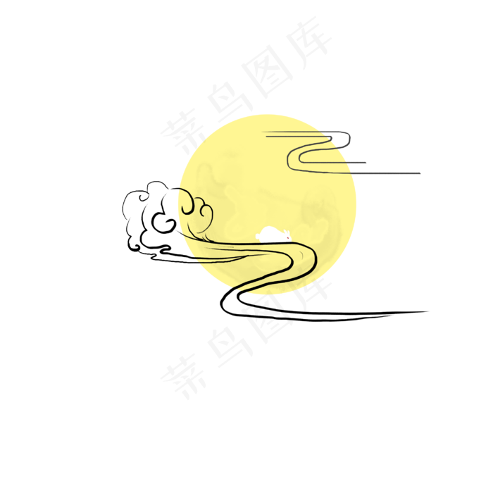 祥云月亮兔子 (3000X3000(DPI:300))psd模版下载