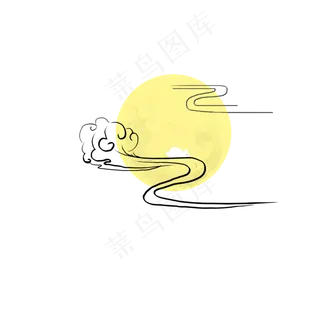 祥云月亮兔子 