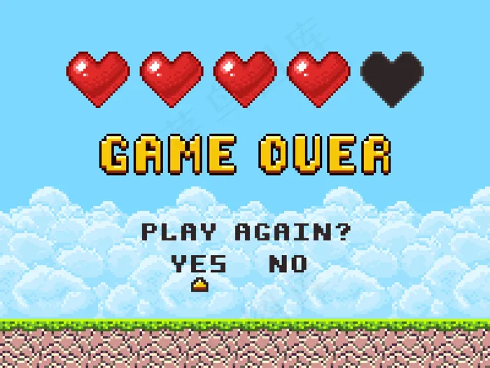 游戏像素艺术街机游戏屏幕eps,ai矢量模版下载