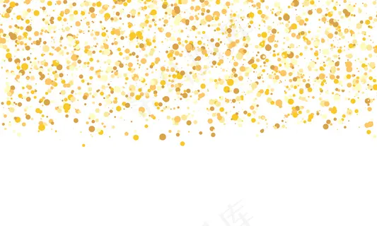 金光闪闪的质地。掉落的五彩纸屑。金色圆点背景。插图。