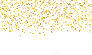 金光闪闪的质地。掉落的五彩纸屑。金色圆点背景。插图。