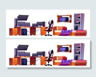 游戏玩家卧室内饰套装