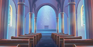 教堂内的教堂景观。天主教教堂的内部。