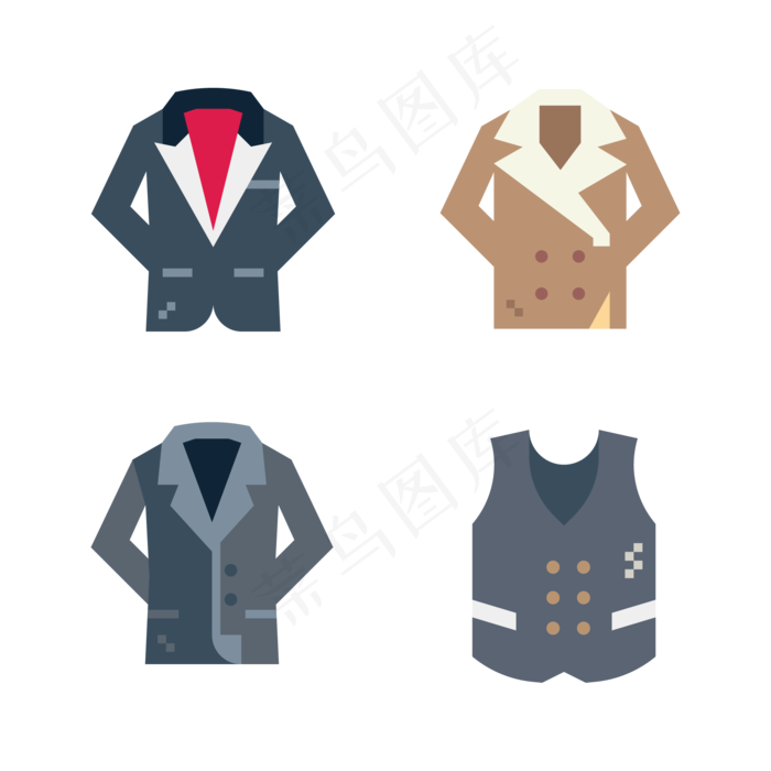 时尚男士衣服外套免扣图标