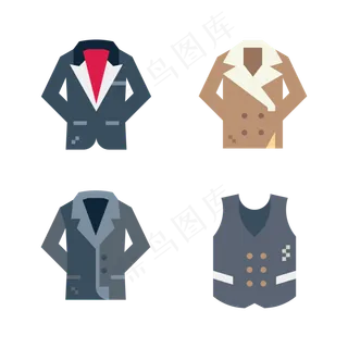时尚男士衣服外套免扣图标