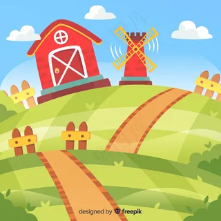 平坦农场景观背景