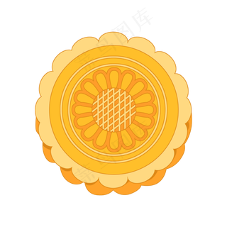金色圆形月饼
