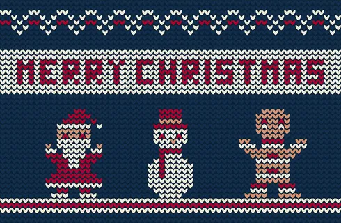 圣诞快乐编织背景可爱的人物