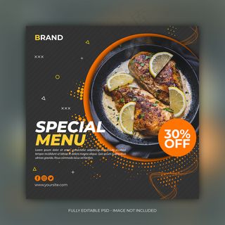 特别菜单方形横幅banner模板